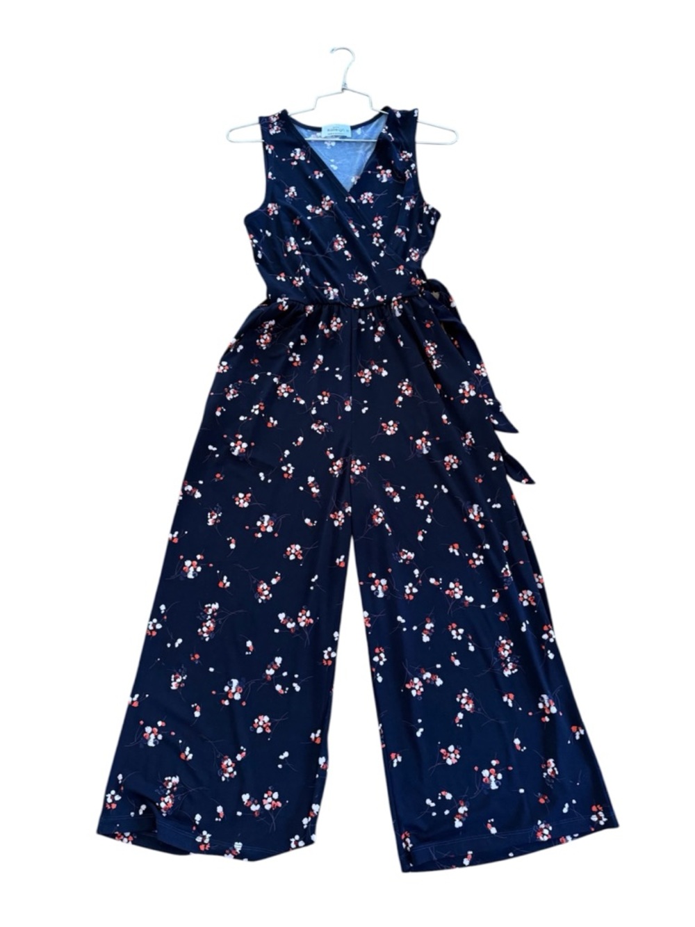 Kaileigh Navy Floral Wrap Jumpsuit
